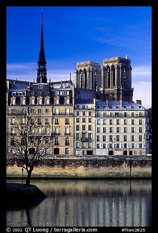 Saint-Louis island and Notre Dame. Paris, France