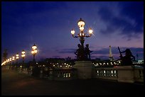 Pont Alexandre III at night. Paris, France