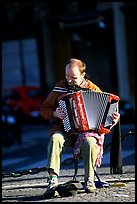 Accordeon player on the street. Paris, France ( color)
