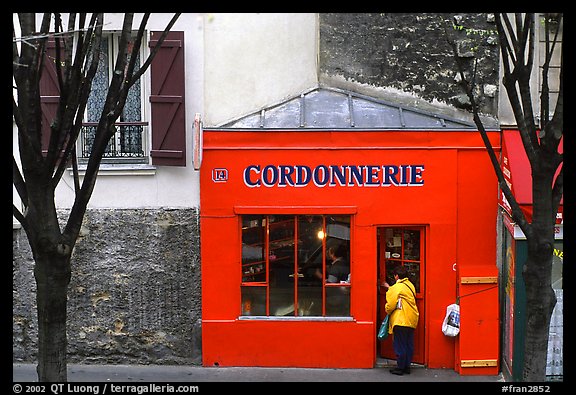 Red Cordonnnerie store. Paris, France