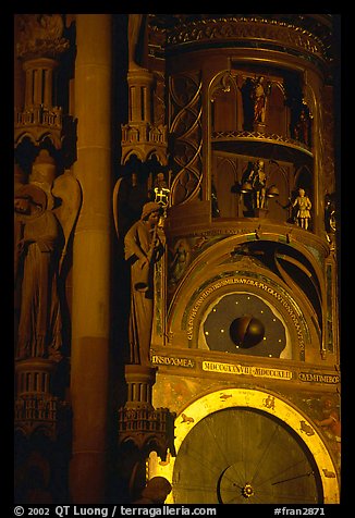 Astrological clock inside the Notre Dame cathedral. Strasbourg, Alsace, France (color)