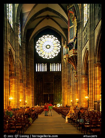 Inside the Notre Dame cathedral. Strasbourg, Alsace, France (color)