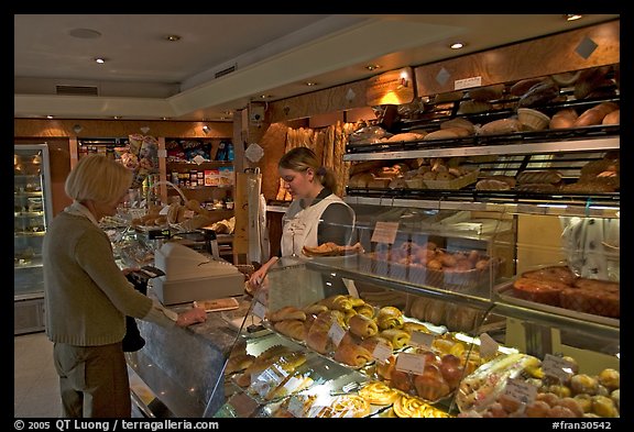 Inside a bakery. Paris, France (color)