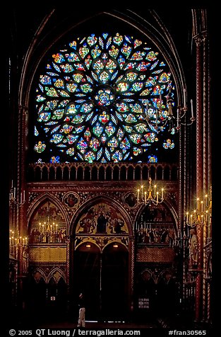 Rosette in the upper Holy Chapel. Paris, France