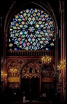Rosette in the upper Holy Chapel. Paris, France (color)