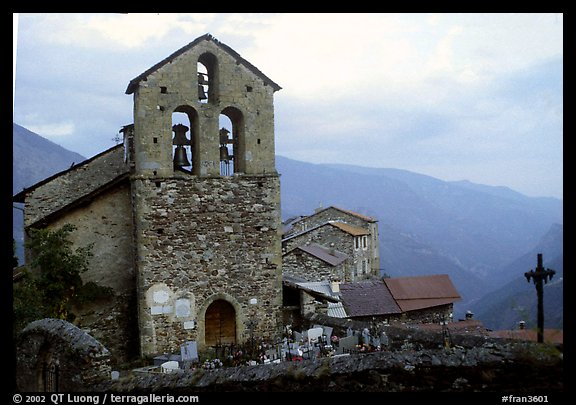 Church in high perched village. Maritime Alps, France (color)