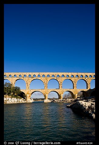 Roman Aqueduct and bridge over the Gard. France (color)