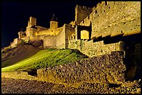Fortress by night. Carcassonne, France ( color)