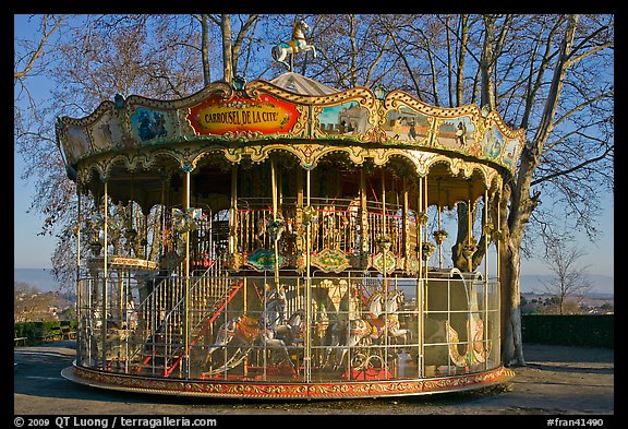 19th century merry-go-round. Carcassonne, France