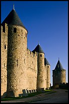 Inner fortification walls. Carcassonne, France ( color)