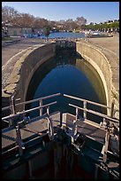 Lock and basin, Canal du Midi. Carcassonne, France ( color)