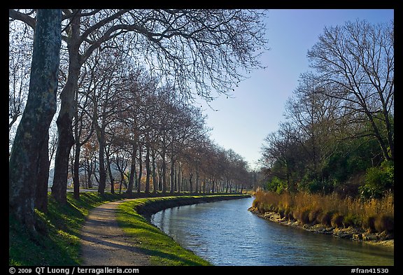 Rural section of Canal du Midi. Carcassonne, France (color)