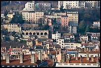 Old city on hillside. Lyon, France ( color)