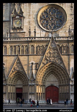 Facade of Saint Jean Cathedral. Lyon, France