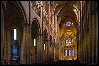 Nave of Saint Jean Cathedral. Lyon, France (color)