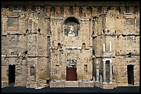 Stage wall of the Roman theater, the only such structure still standing entirely, Orange. Provence, France ( color)