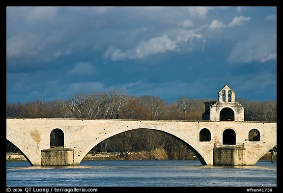 St Benezet Bridge (Pont d'Avignon). Avignon, Provence, France (color)