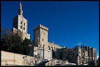 Cathedral of Notre-Dame-des-Doms and Palace of the Popes. Avignon, Provence, France ( color)