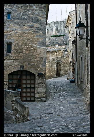 Stone streets and houses, Les Baux-de-Provence. Provence, France (color)