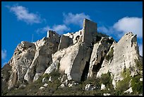 Rocky outcrop and ruined castle, Les Baux-de-Provence. Provence, France (color)