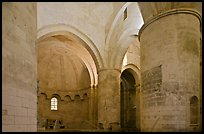 Romanesque interior of Saint Honoratus church, Alyscamps. Arles, Provence, France (color)