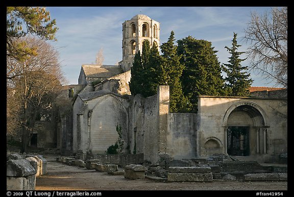 Medieval Church of Saint Honoratus in Les Alyscamps. Arles, Provence, France (color)
