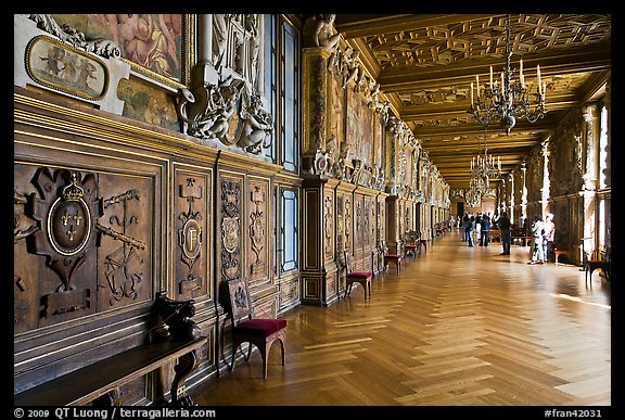 Francois 1er gallery, Chateau de Fontainebleau. France