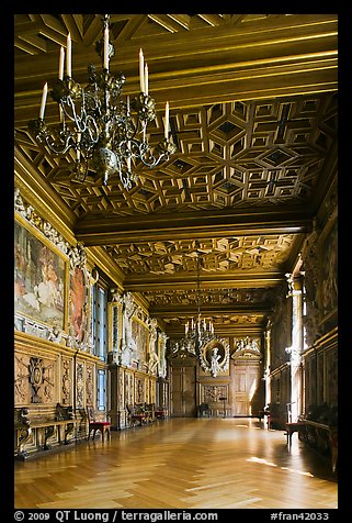 Gallerie Francois 1er, Fontainebleau Palace. France (color)