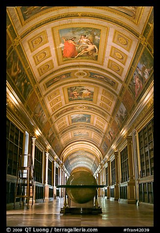 Library, palace of Fontainebleau. France (color)