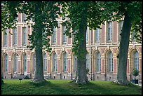 Trees and facade, Fontainebleau Palace. France