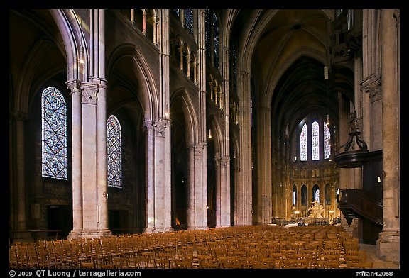 Interior of Chartres Cathedral. France (color)