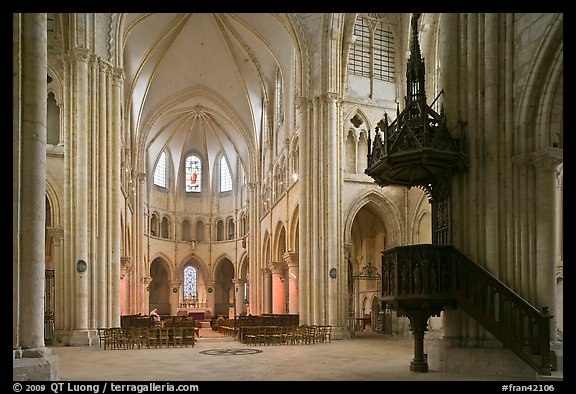 Interior of  Saint Quiriace Collegiate Church, Provins. France