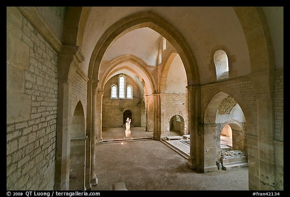 Church transept, Cistercian Abbey of Fontenay. Burgundy, France