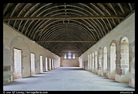 Dormitory, Cistercian Abbey of Fontenay. Burgundy, France