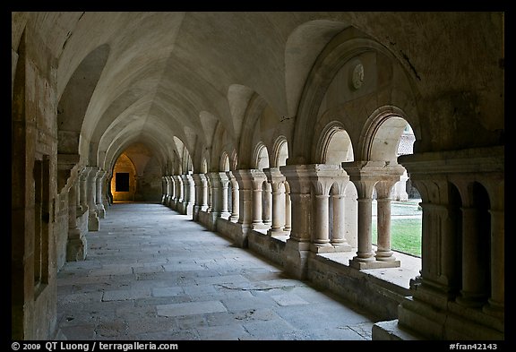 Cloister, Cistercian Abbey of Fontenay. Burgundy, France