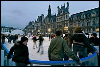 Skating rink, Hotel de Ville. Paris, France ( color)