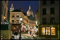 Night street scene, Montmartre. Paris, France