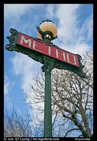 Metro sign and sky. Paris, France