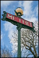 Metro sign and sky. Paris, France ( color)
