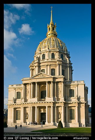 South side of the Invalides hospice with domed royal chapel. Paris, France