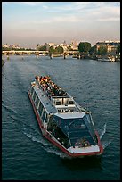 Bateau-mouche (tour boat) on Seine River. Paris, France