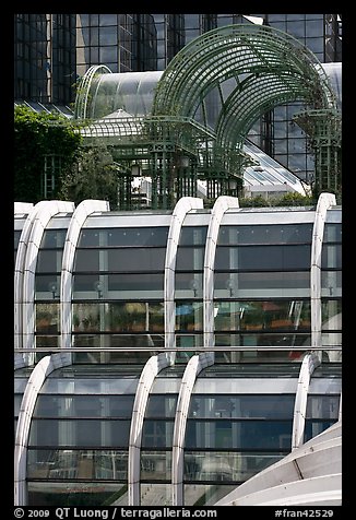 Detail of modern architecture, Forum des Halles. Paris, France
