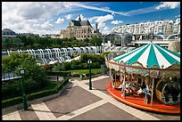 Carousel, Forum des Halles and Saint-Eustache church. Paris, France (color)