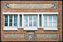 Facade of historic public baths. Paris, France ( color)