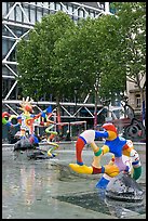 Fontaine des automates with modern colorful sculptures. Paris, France (color)