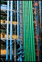 Exposed functional structural elements of Centre George Pompidou. Paris, France