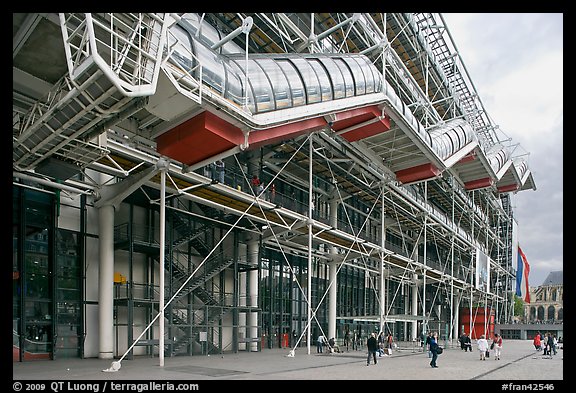 Beaubourg Center in the style of high-tech architecture. Paris, France