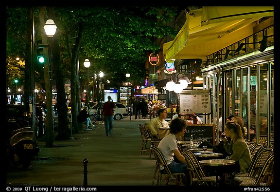 paris street cafe at night