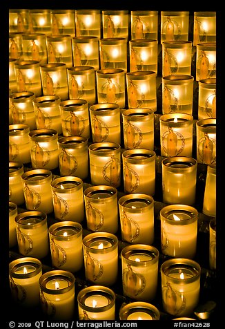 Candles, Notre-Dame cathedral. Paris, France (color)