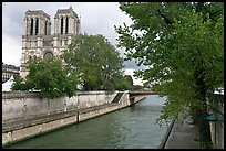 Seine and Notre-Dame facade in the spring. Paris, France ( color)
